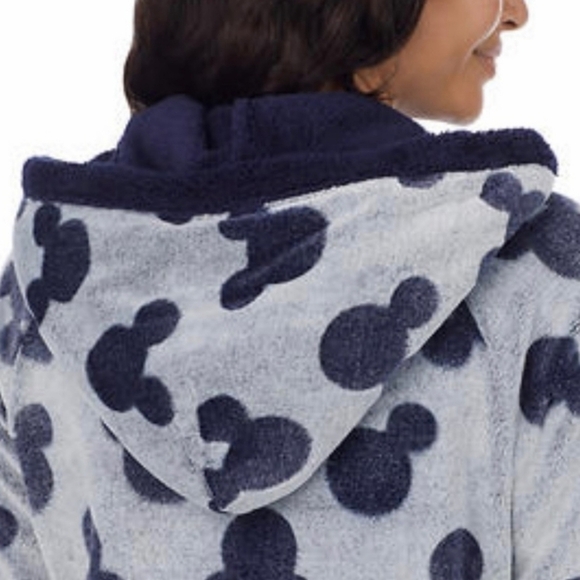 Disney Mickey Mouse Fleece Lounger Sherpa Hood Dark Blue XL - Picture 5 of 13